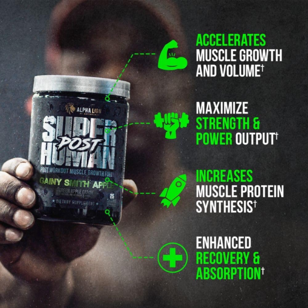 Superhuman Post Workout Recovery, Muscle Builder Drink, Creatine Powder + More for Lean Muscle Growth, Strength & Volume, Supplement for Women & Men (25 Servings) - Image 3